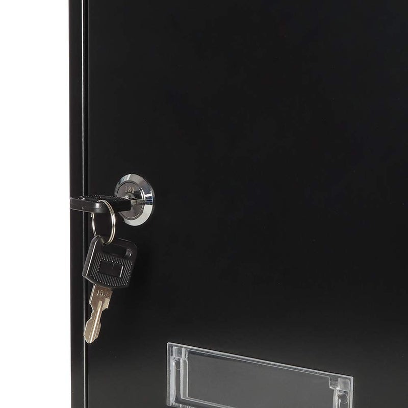 Parrency Wall Mounted Mailboxes with Key Lock, Outdoor Key Locking Mail Box with Transparent Cover, 12 1/5" x 8 2/5" x 3 1/3" (Black) - Image 5